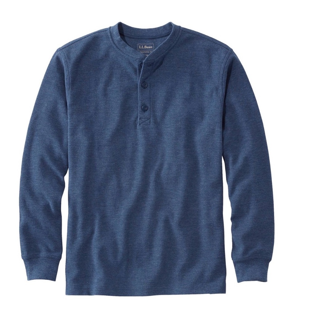 LL Bean Men’s Traditional Fit Long Sleeve Henley Large Regular - Picture 3 of 14